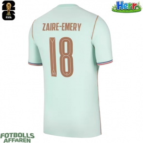 Frankrike Warren Zaire-Emery #18 Bortatröja VM 2026 Kortärmad